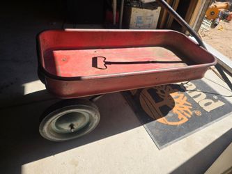 vintage Radio Flyer red metal toy wagon,