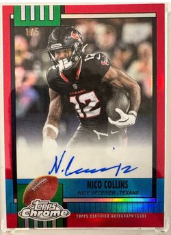 2025 Topps Chrome Nico Collins On-Card Auto 1/5 Houston Texans Football