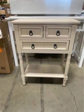 Assembled New Rustic Small Console Table Entryway Table with Storage w/ 3 Drawers & Open Bottom