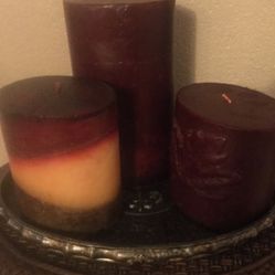Big Candles and a tray 