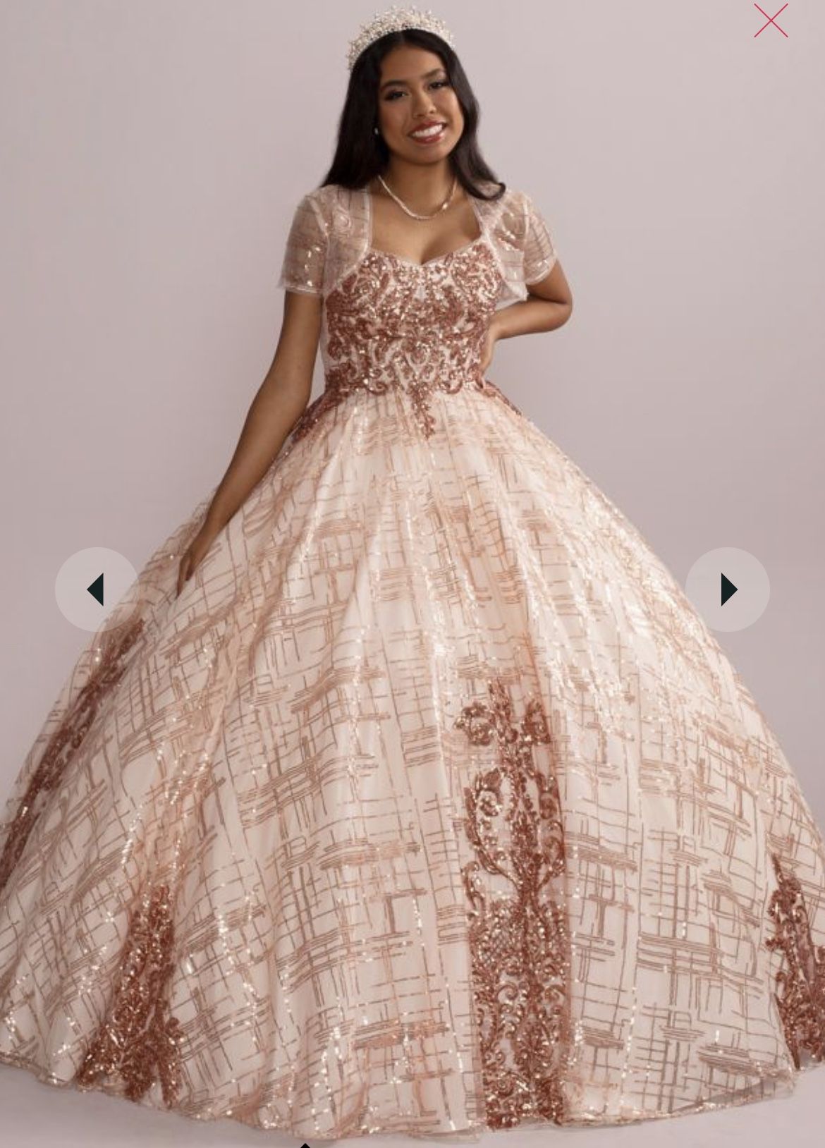 Rose Gold Quinceanera Dress