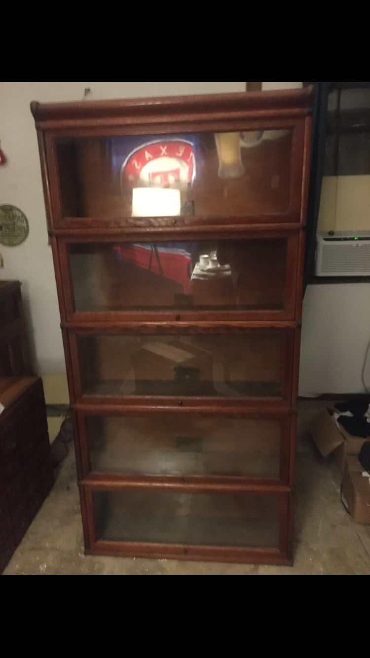 Globe Wernicke Barrister Bookcase Oak  C11- 198 And File Cabinet