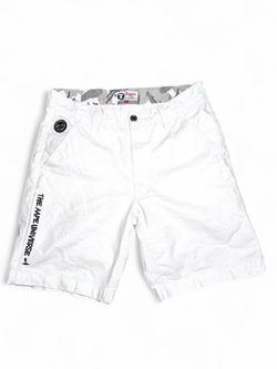 Y2K AAPE BY *A BATHING APE® Cargo Shorts Vintage Designer Japanese Streetwear W/Detachable Velcro Ape Logo Reflective - Size 44” - 10.5” inseam (minor