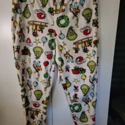 The Grinch who Stole Christmas Youth Merry Grinchmas Unisex Fleece Pajama Set Size L (14/16)