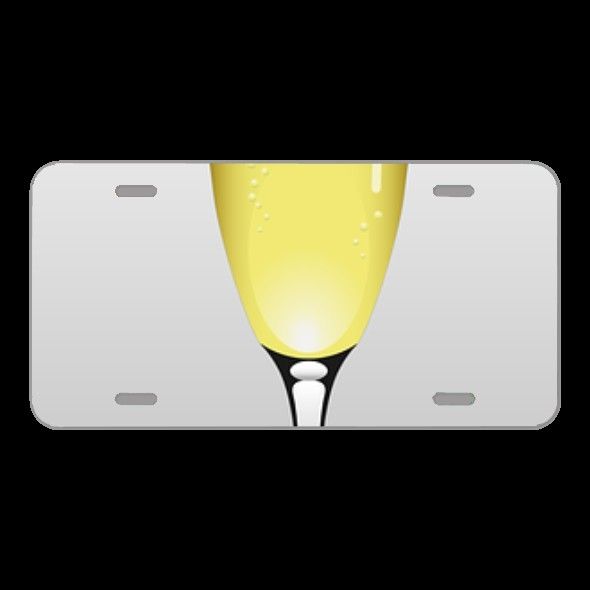 License Plate Novelty Car Front Champagne Glass Drink Alcohol