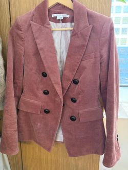 Veronica Beard Corduroy Dickey Blazer — Dusty Rose Pink, Size 4