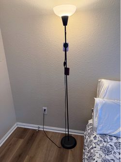 IKEA Floor Lamp – Black with Frosted Shade