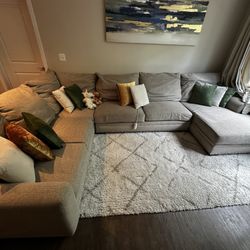 Large 4 Piece Beige Sectional