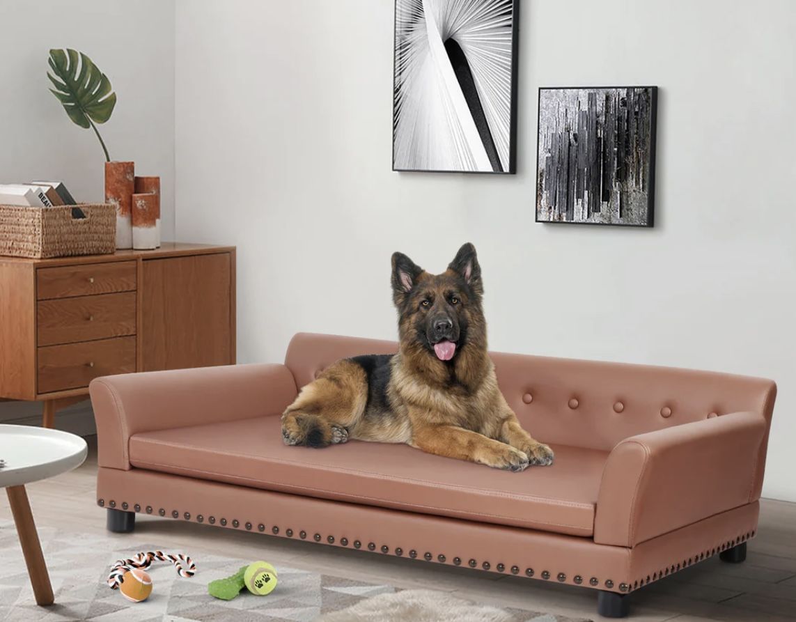 P-ZD138-XL-G1 Pet Sofa Bed Pet Snuggle Lounge with Removable Cushion for Kittens Puppies