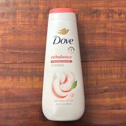Dove REBALANCE 24Hr Renewing Micromoisture Body Wash; Lotion Soft Skin: White Peach + Rice Milk; 20 oz