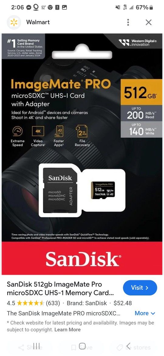 512 GB ImageMate PRO microSDXC UHS-I Card with Adapter!!