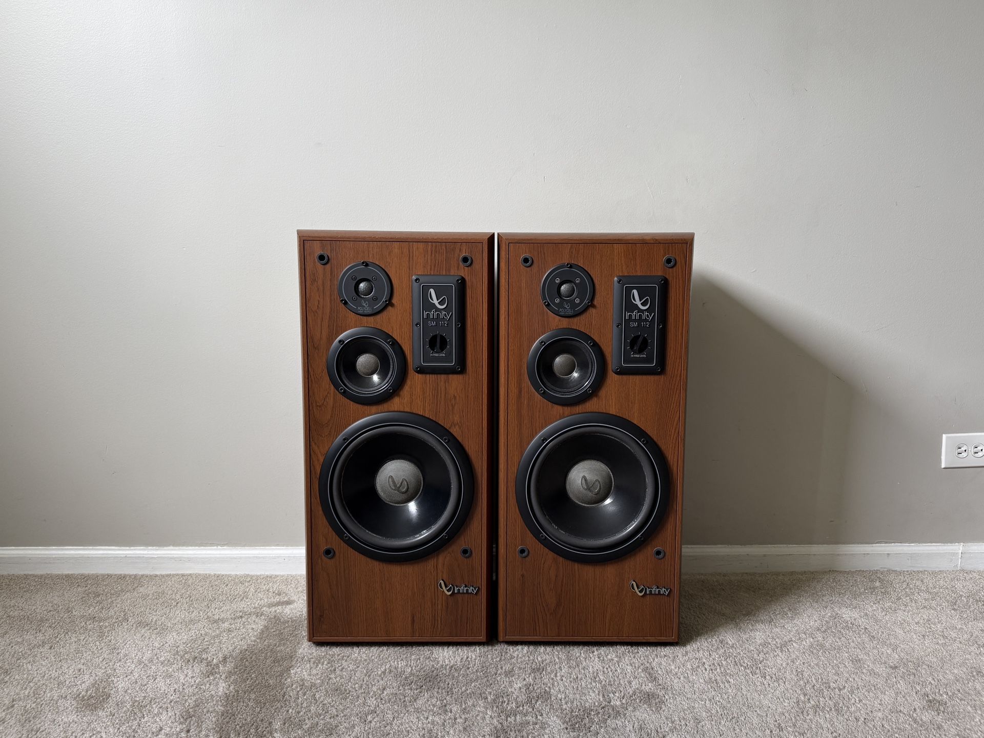 Infinity SM112 3 Way Home Floor Standing Vintage Speakers