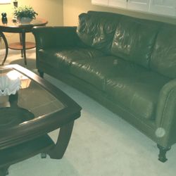 Leather Couch Set+ Coffee Table