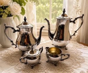 Vintage Wm. Rogers La Reine Silver Plate Tea Set w/ Original Box – 1950s Baltimore