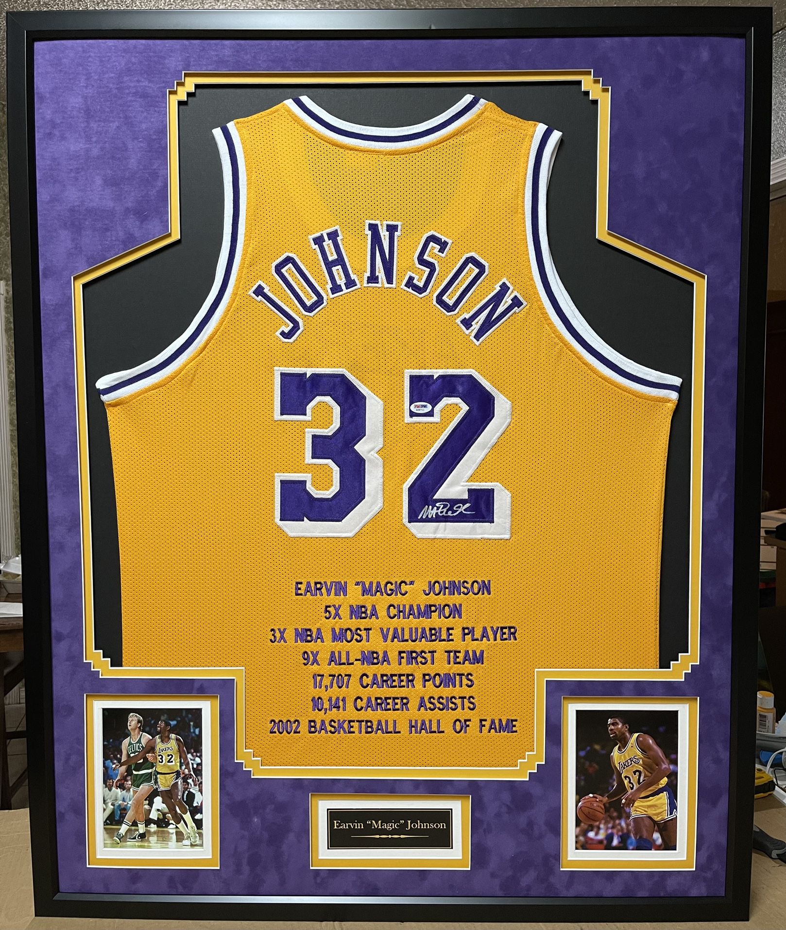The Framer's Workshop, Berkeley, CA. Framed Lakers Magic Johnson Basketball  Jersey