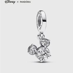 Brand New Authentic Pandora #793031C01 Disney Mickey Mouse Sparkling Head Silhouette Charm
