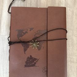 Leather Travel Scrapbook / Photo Album Journal with Binder Rings