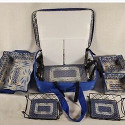 Temp-tations OW Blue Oven to Table Rectangle Bakeware Set in Thermal Bag, 13-pcs