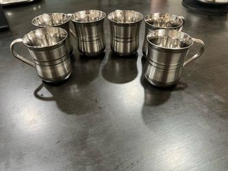 Steel Tea/ Coffee Cups , 6 Cups , 5.4 Oz , 160 ml