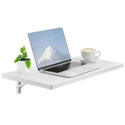 1#Wall Mounted Folding Table, 31.5 x 15.7 inches Wall Mount Table, Floating Desk with Iron Bracket, Fold Down Desk for Small Spaces, Home Office, Dini