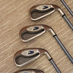 Callaway Hawk Eye Titanium Golf Club Lot 3, 6,7,9 & 5 Wood Graphite Regular Flex Shafts