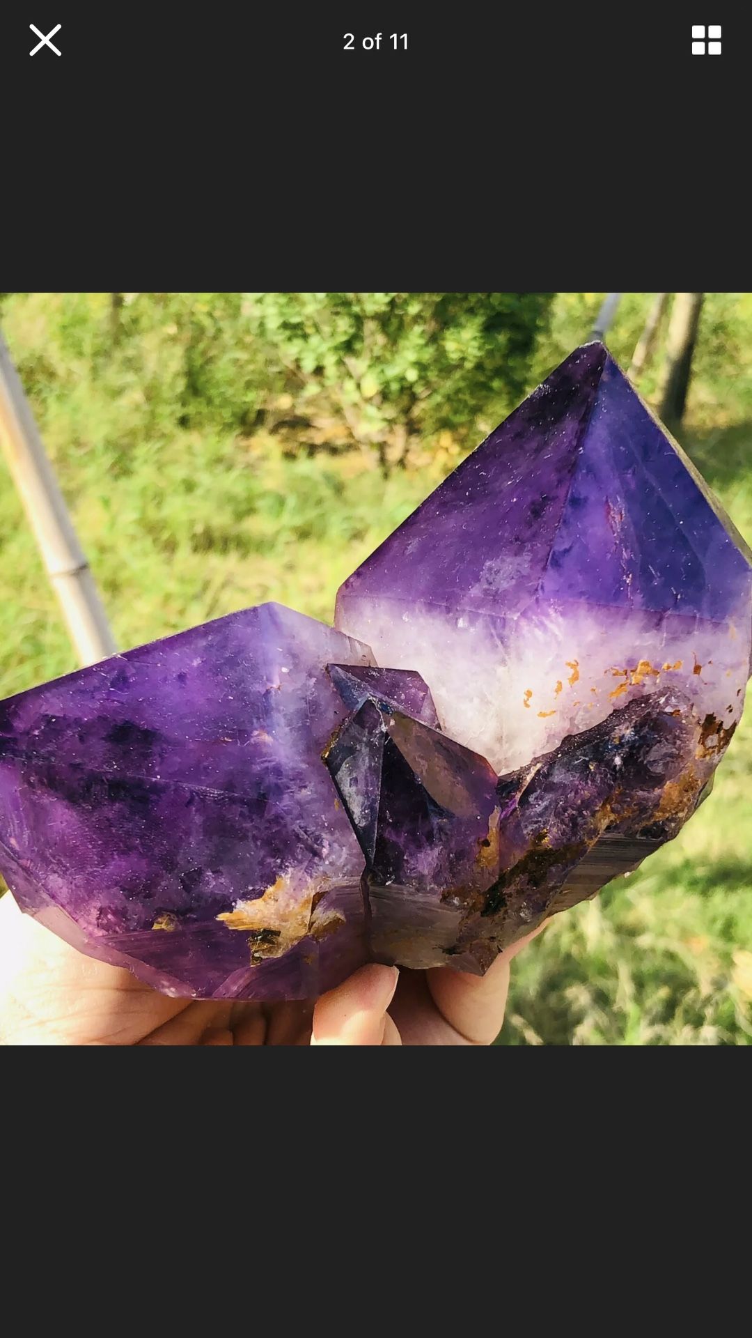 Beautiful Doubled Amythest Terminated Pyramids