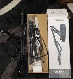 2- Marantz Podcast Mics and Adjustable Boom