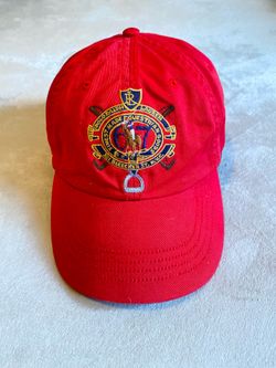 Vintage Polo Ralph Lauren Hat Crest Embroidery Strap Back Preppy Red Very Rare!!