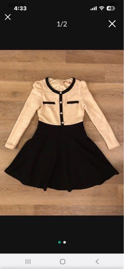 NEW French Paris Luxury Elegant Brand Style Tweed Dress
