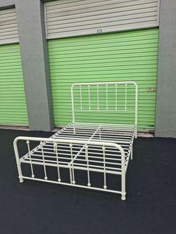 White metal bed frame, full size.