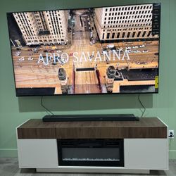 Modern TV Stand with Electric Fireplace 