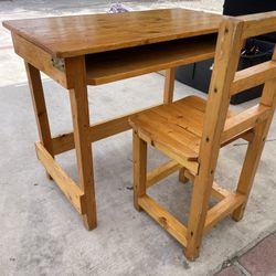 Wooden Desk And Chair