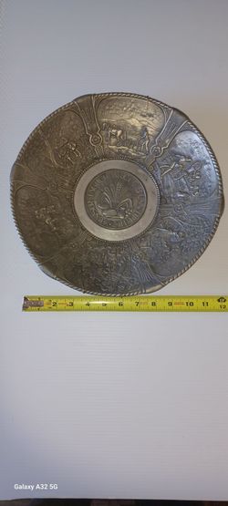 Frieling Zinn pewter 12" platter with hanger $150obo.