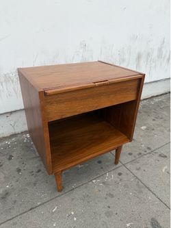 Mid century walnut nightstand.