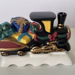 Vintage Claire Burke Ceramic Incense Burner Christmas Train