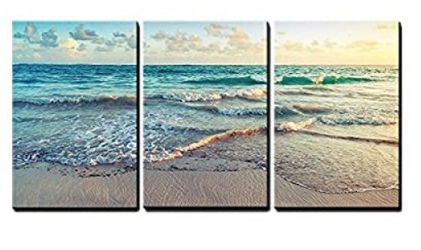 Beach Canvas Art Three Piece Wall Art Decor