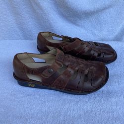Alegria Women’s Brown Leather Pesca Tawny Fisherman Sandals