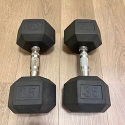 Pair Of 35lb Dumbbells 
