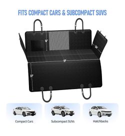 Black Car Back Seat Cover with Mesh Window