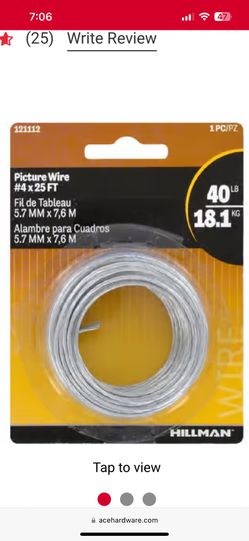 Picture Wire #4X25FT  40LB  18.1KG
