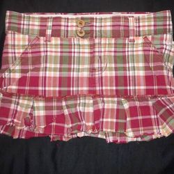Vintage Y2K ABERCROMBIE Girls Size 12 Plaid Cotton Mini Ruffle Skirt