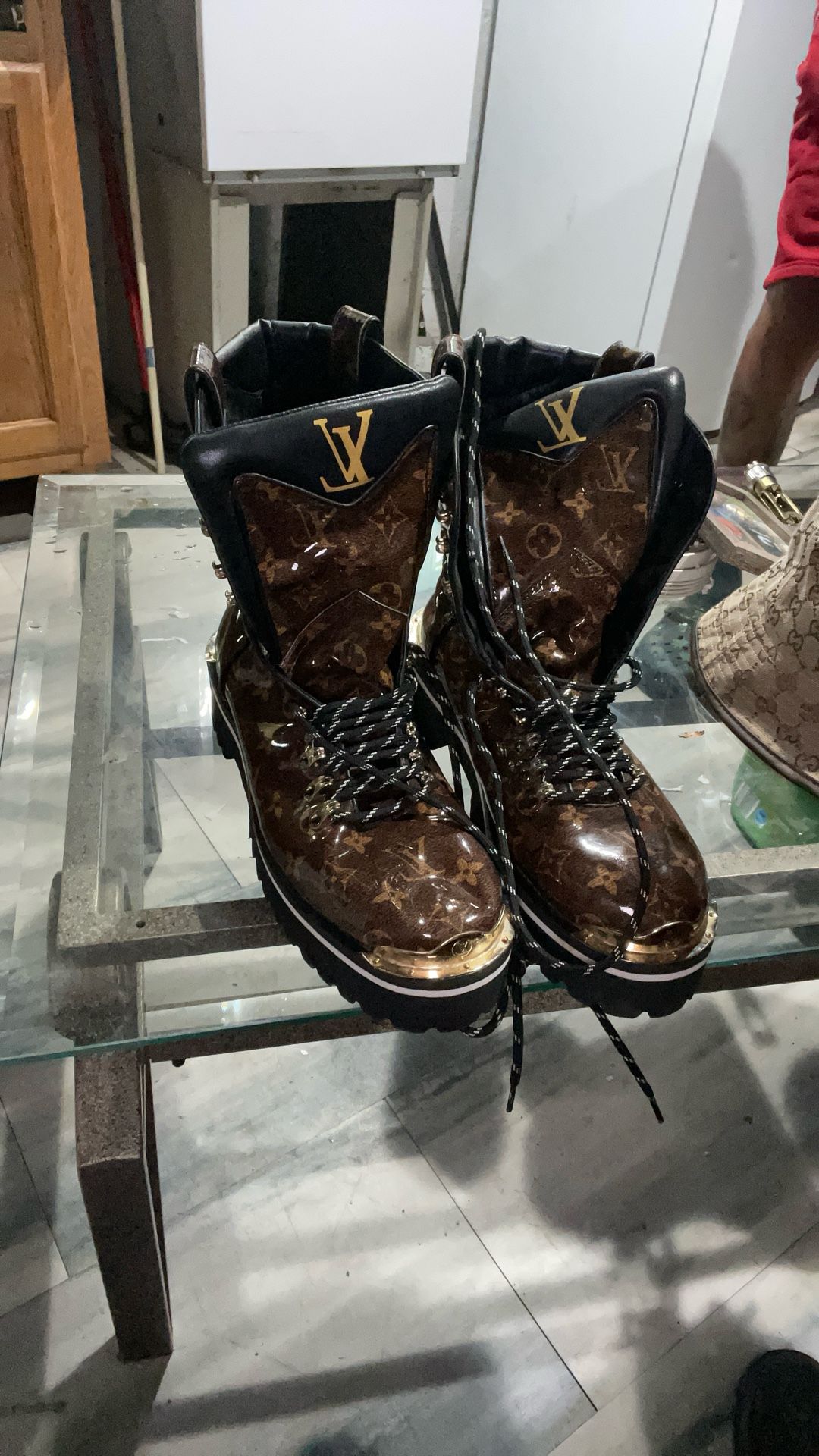 LV Monogram Glaze Mens Outland Ankle Boots