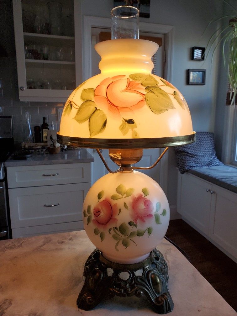 Antique Painted Lamp