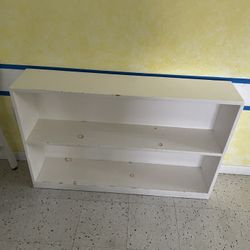 White Bookshelf / Low Storage Shelf