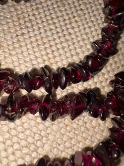 Garnet Chip Bead Necklace