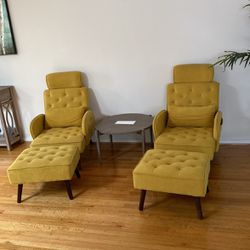 Tufted Chairs w/ Ottoman (set)