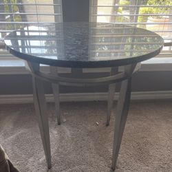 Granite Round Table With Metal Base