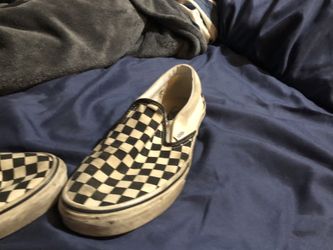 Checkered slip on vans