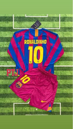 Kids Ronaldinho Barcelona Home Jersey