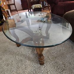 1960s Vintage Glass Top Coffee Table